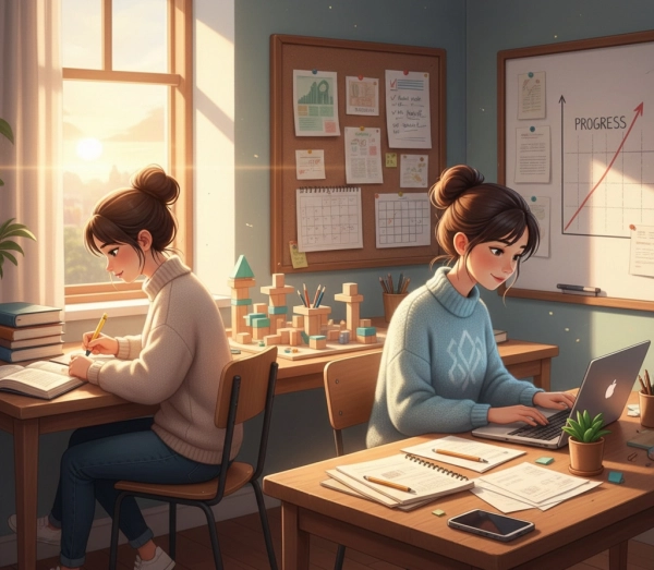 Student showing long-term effort, discipline, and consistency related to academic achievement