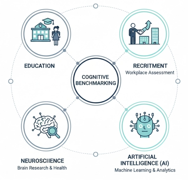 Applications of cognitive benchmarking in education, recruitment, and neuroscience research