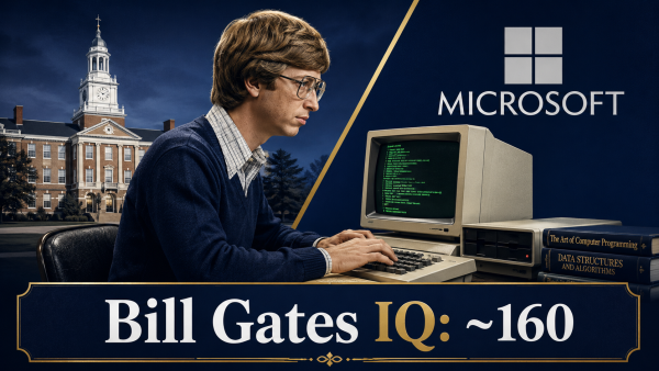 Bill Gates IQ estimated at 160 – overview illustration