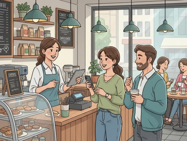 Illustration of a small business owner confidently running daily operations, showing that business success does not depend on having a high IQ