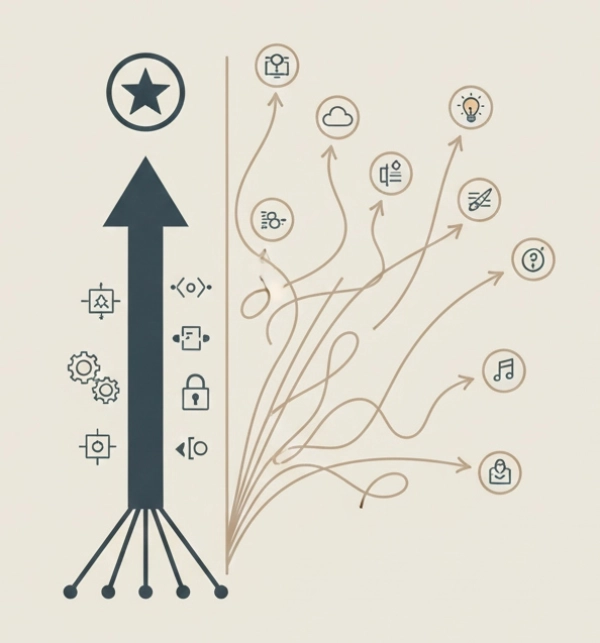 Visual comparison of convergent thinking linked to IQ and divergent thinking linked to creativity