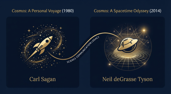 Carl Sagan and Neil deGrasse Tyson — legacy of science communication across two generations