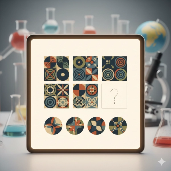 Culture fair IQ test using non-verbal pattern recognition puzzles