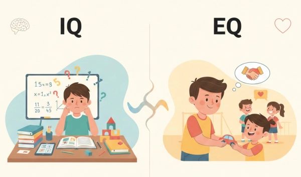 Visual comparison of IQ and EQ skills in children