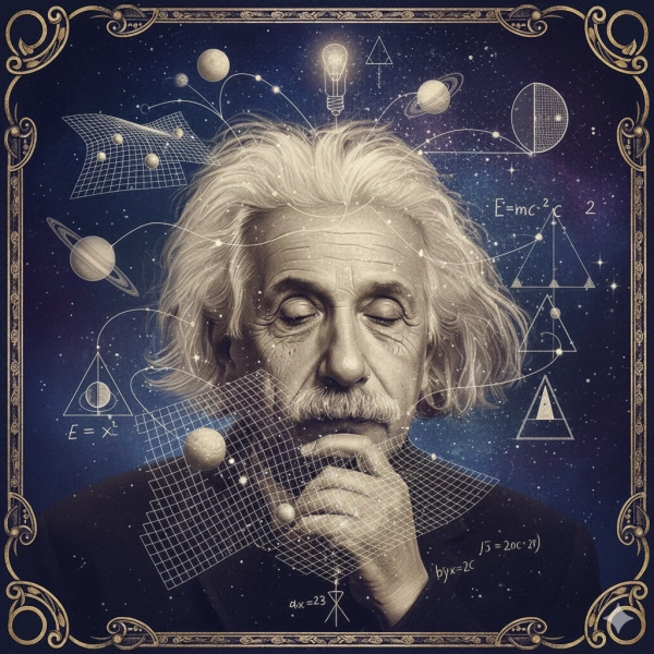 Albert Einstein visualizing space, time, and light through thought experiments and visual–spatial reasoning