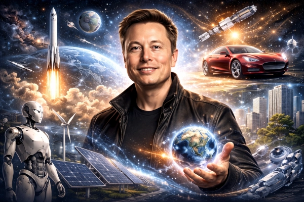 Elon Musk, entrepreneur and innovator behind Tesla, SpaceX, and multiple technology companies