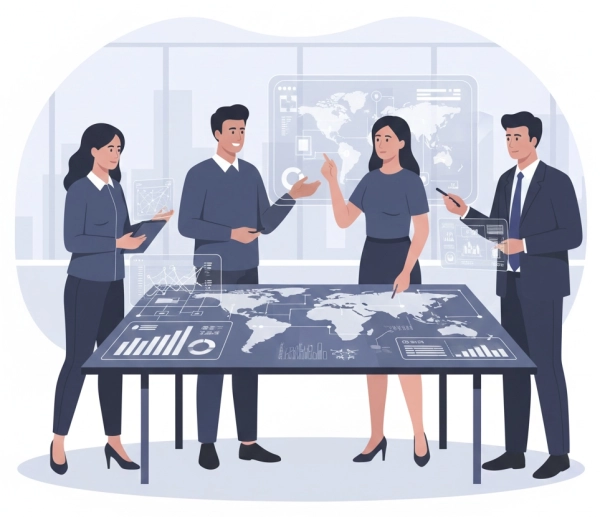 Illustration representing high-IQ professionals working in complex, analytical careers such as engineering, data analysis, and strategy