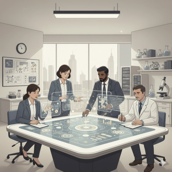 Professionals in high IQ careers solving complex problems in science, medicine, and technology