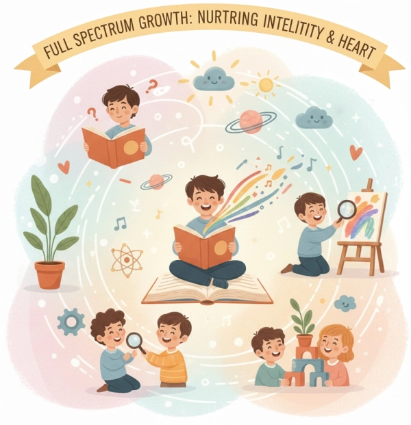 Holistic support for gifted children including emotional growth, creativity, and social connection