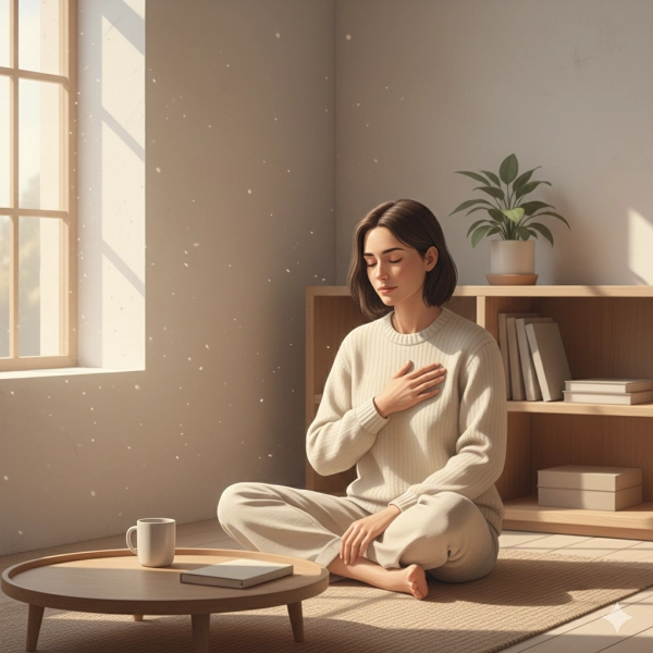 Illustration representing intrapersonal intelligence through self-awareness, reflection, and inner understanding