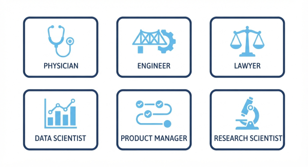 Career paths for IQ 126 — physician, engineer, lawyer, data scientist, product manager