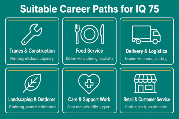 Suitable career paths and employment options for people with IQ 75 borderline range