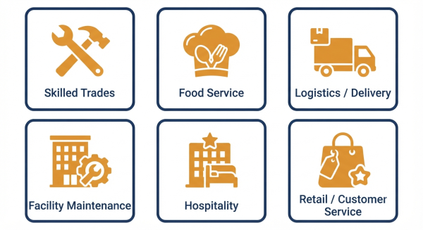 Career options for IQ 80 — trades, food service, logistics, maintenance, hospitality