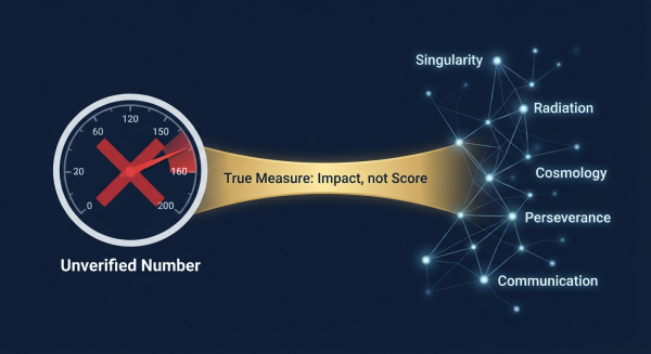 Abstract representation of intelligence beyond IQ scores — Hawking's view that IQ numbers miss the point of genius