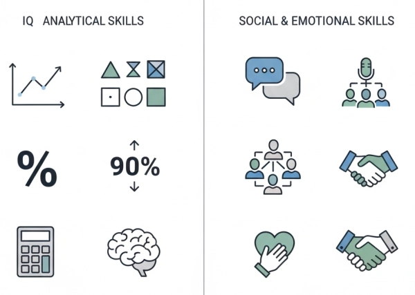 Comparison between IQ and soft skills in modern hiring decisions in 2026