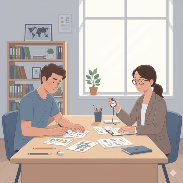 Supervised standardized IQ testing environment used for Mensa admission, emphasizing official assessment and verification