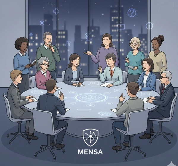 Conceptual illustration representing Mensa, a high IQ society for the top 2 percent of intelligent minds worldwide