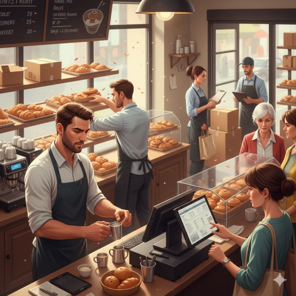 People solving real-world business problems such as customer service, operations, and decision-making, emphasizing practical skills over intelligence