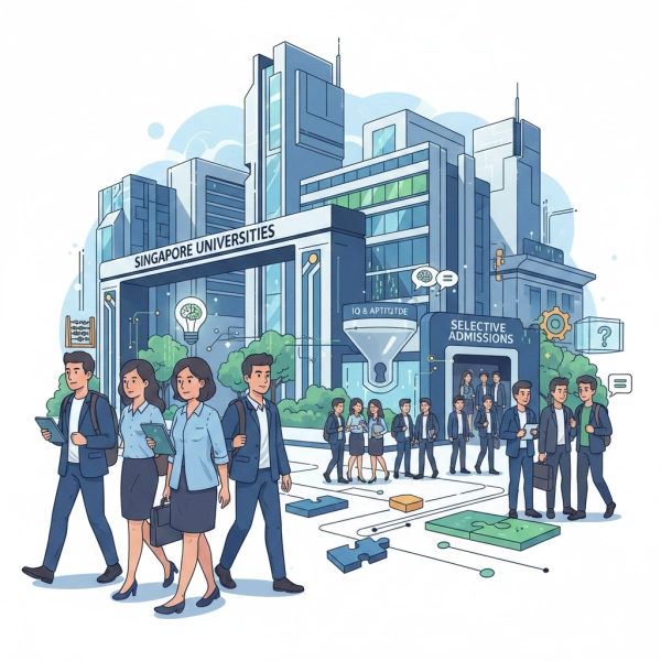 Singapore university admissions emphasizing cognitive ability and IQ based evaluation in competitive programs