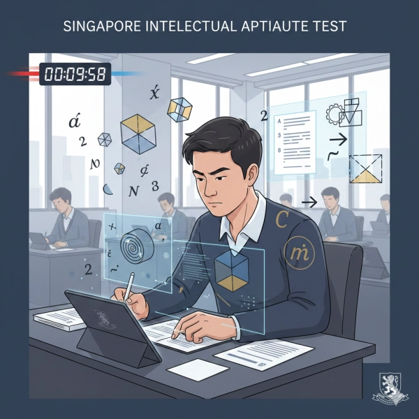 Singapore University IQ Test simulating high pressure academic and professional problem solving