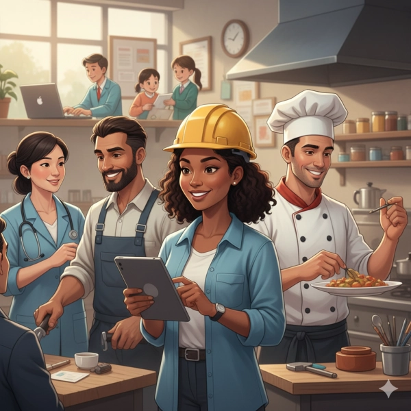 People with average intelligence succeeding in different careers and everyday life situations