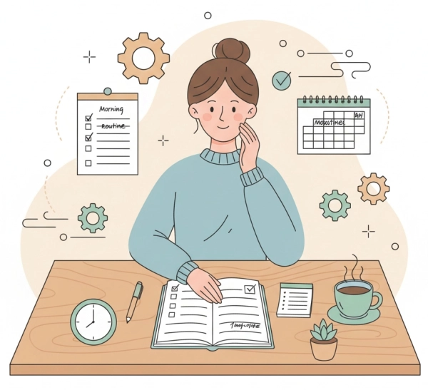 Person using checklists, routines, and tools to work effectively, showing how systems and emotional intelligence support success without relying on natural intelligence