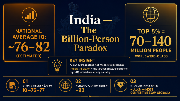 average IQ India, India IQ score, India IQ ranking, India education IQ, IIT IQ India average