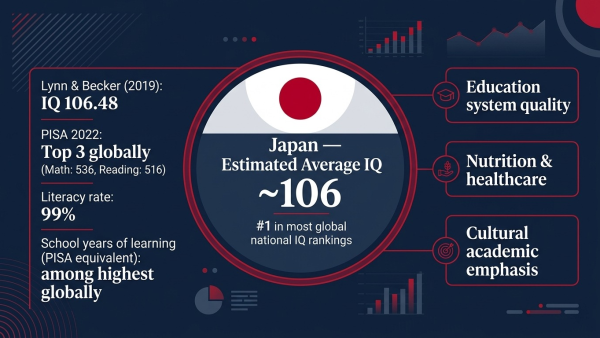 average IQ Japan, Japan IQ score, Japan IQ ranking, Japan intelligence education, Japan PISA score IQ