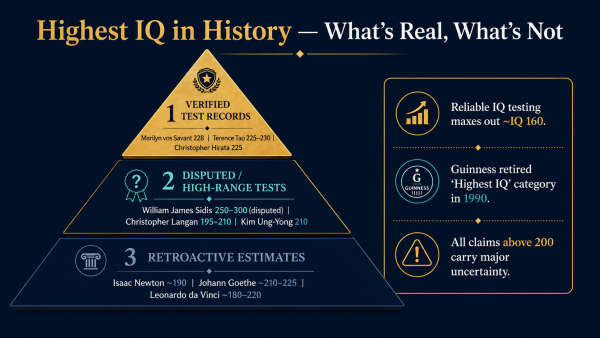 highest IQ in history, highest IQ ever recorded, highest IQ person, highest IQ world record, Terence Tao IQ Marilyn vos Savant IQ William James Sidis IQ