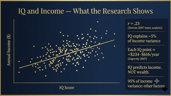 IQ and income, IQ earnings correlation, intelligence and income research, does IQ predict income, IQ wealth correlation