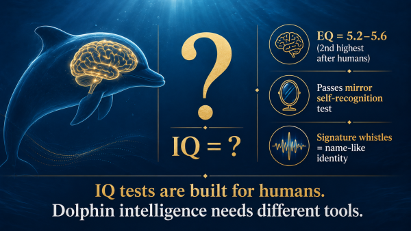 IQ of a dolphin, dolphin IQ, how smart are dolphins, dolphin intelligence research, dolphin EQ encephalization quotient