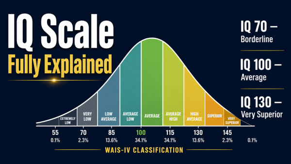 IQ scale explained, IQ score ranges, WAIS-IV classification, IQ percentile, IQ scale chart, what does my IQ score mean, IQ classification system