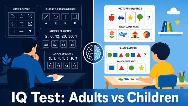 iq test for adults vs children, adult iq test, children iq test, iq test differences, kids iq test, wechsler iq test, iq test age