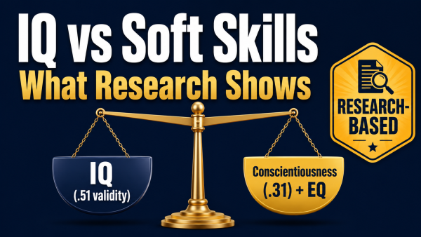 IQ vs soft skills hiring, cognitive ability vs soft skills, conscientiousness job performance, EQ vs IQ career, which matters more IQ or soft skills, soft skills hiring research