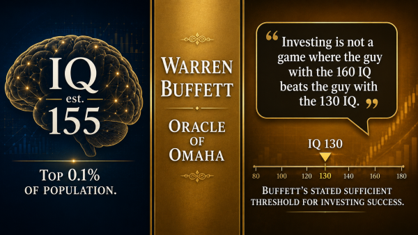 Warren Buffett IQ, Warren Buffett intelligence, Warren Buffett IQ 155, Oracle of Omaha IQ, Buffett temperament vs IQ