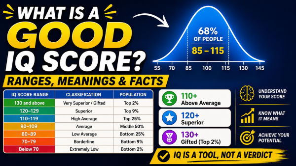 what is a good iq score, good iq score, iq score ranges, iq classification, average iq score, iq 110 120 130